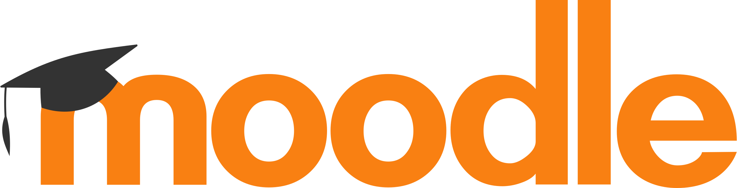 Moodle logo representing a customizable learning management system (LMS) for enhanced educational experiences and seamless integration in technology solutions.
