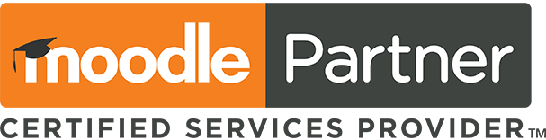 Moodle Partner badge for Markanyx Solutions, certifying the company as a Canadian Moodle Partner providing services in English and French across the Moodle ecosystem and beyond.